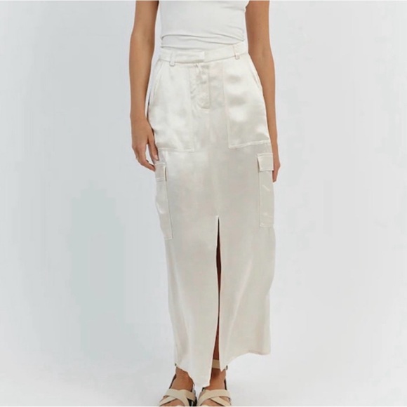 DISSH Dresses & Skirts - Dissh Matilda Pearl Satin Midi Skirt Size 2